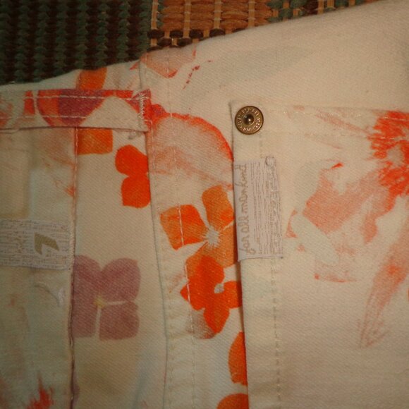 NWOT 7 For All Mankind Straight Leg Jeans 27 Floral Print - Picture 12 of 14